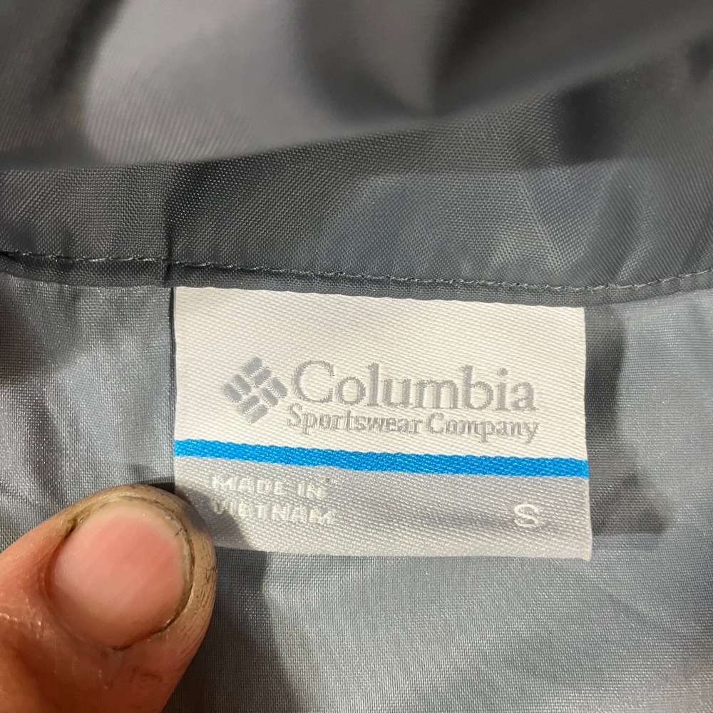 Columbia Mens S Red Gray Glennaker Lake Rain Jacket Windbreaker Storable Hood - Picture 5 of 9